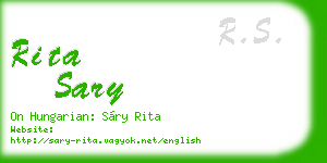 rita sary business card